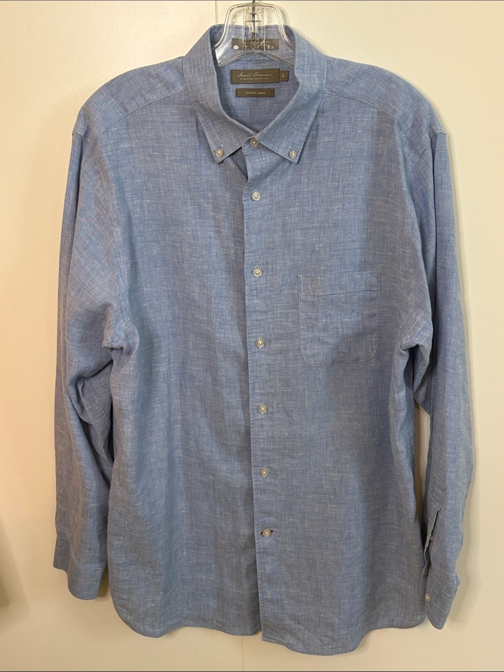Daniel Cremieux Light Blue Linen Button-Down Casual Shirt L